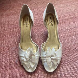 Kate Spade Ivory Wedding Shoes Kitten Heel Open Toe
